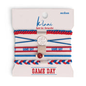game day blue red Hair Tie Bracelet