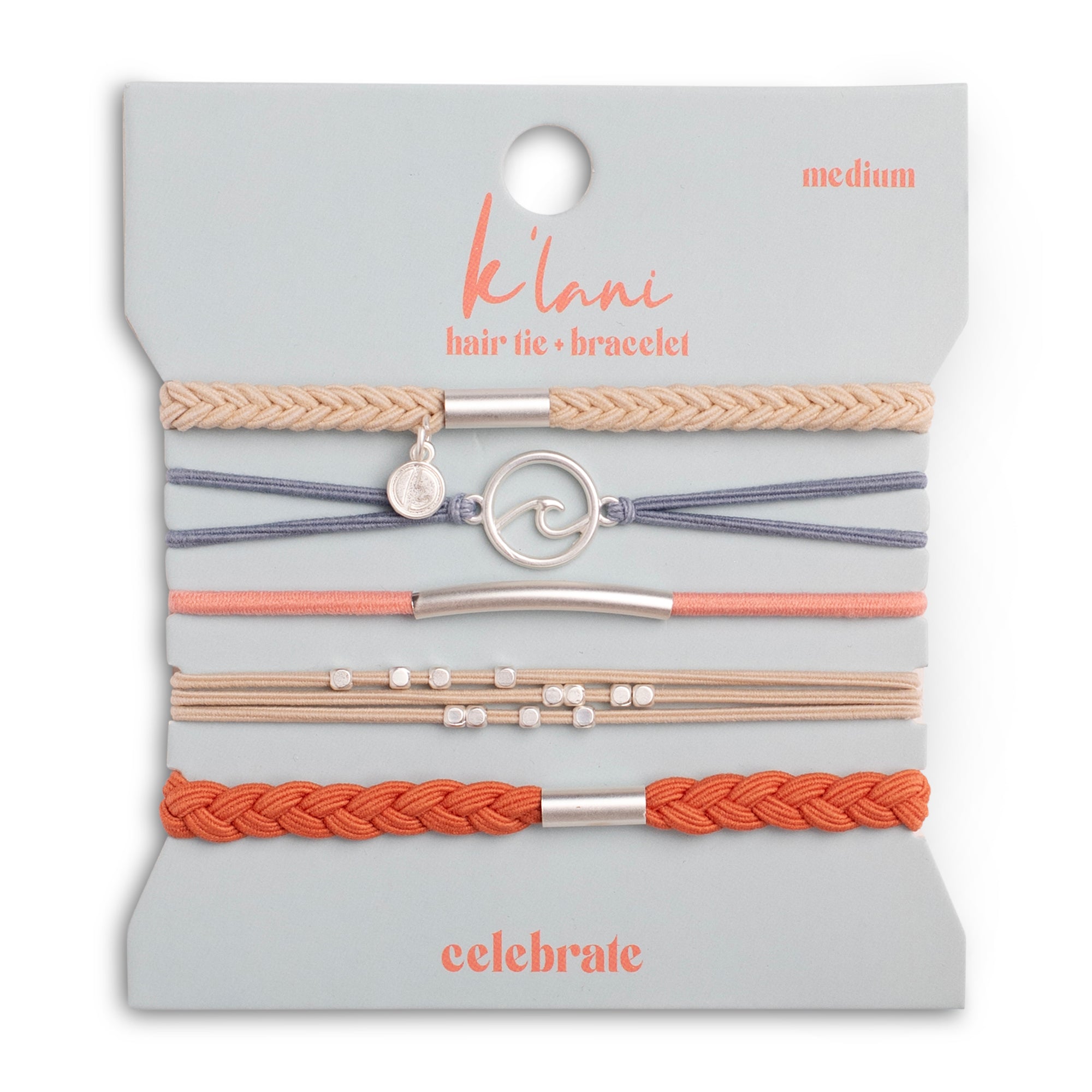 Celebrate Bracelets – Hair Ties with Wave Charm – K'lani