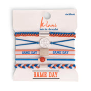 Game day orange blue hair tie bracelet