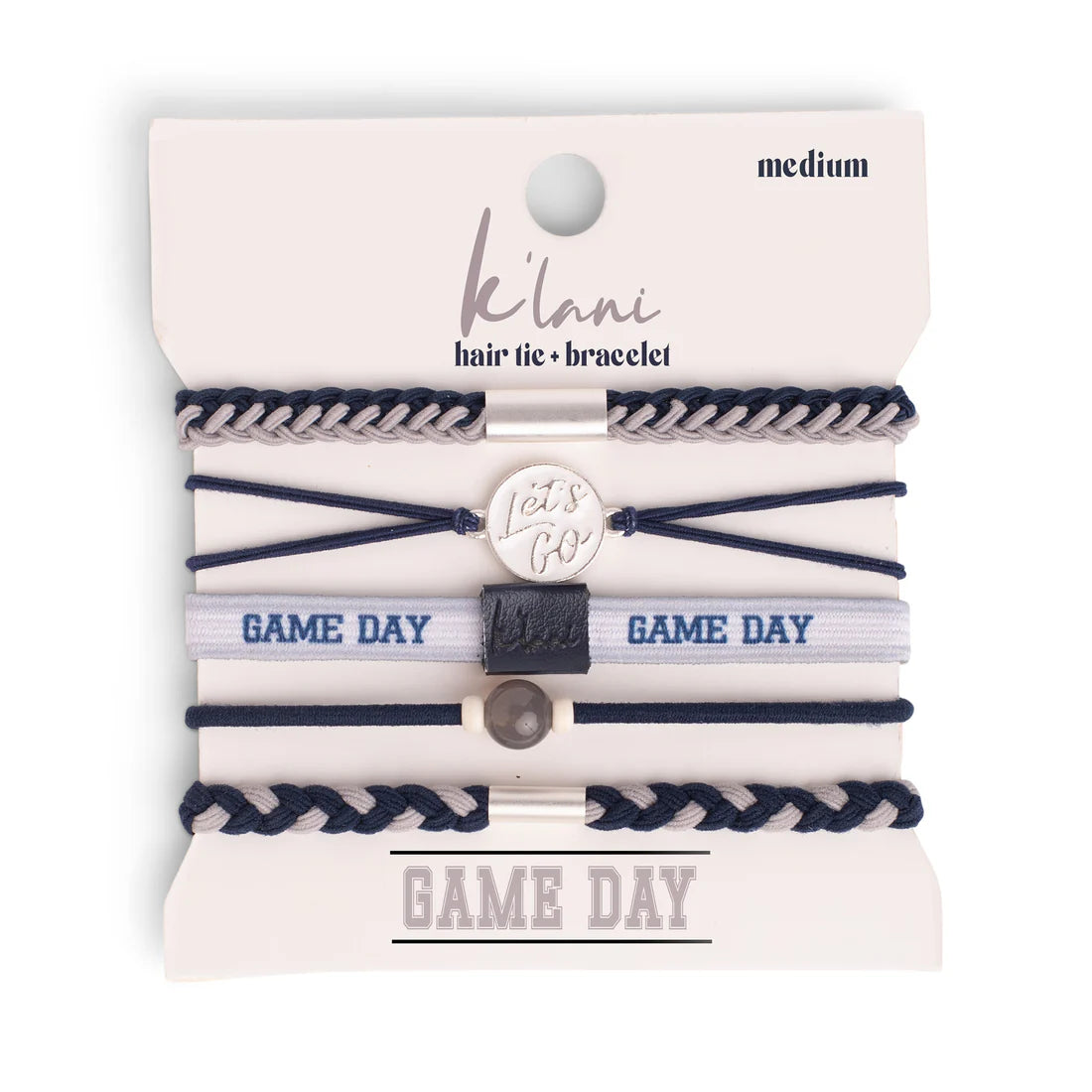game day navy Hair Tie Bracelet