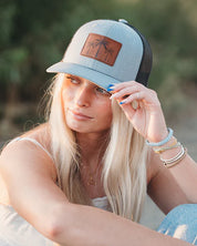 K'lani Trucker Hat - 3 Palms Black/Grey