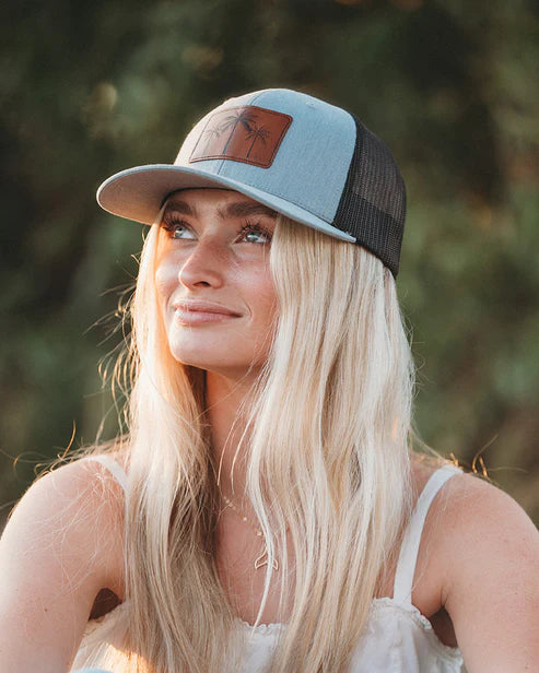 K'lani Trucker Hat - 3 Palms Black/Grey