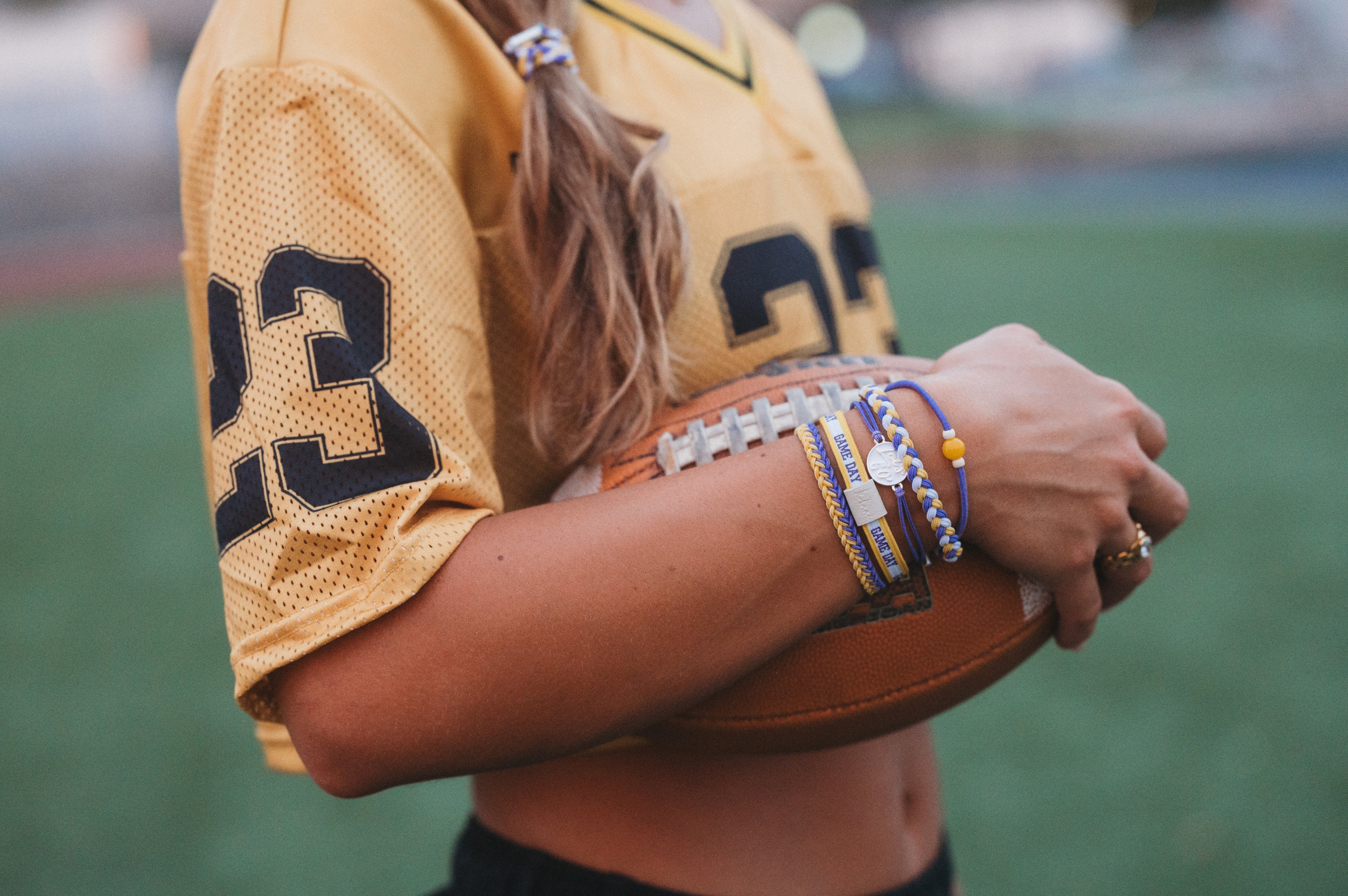 game day hair tie bracelets