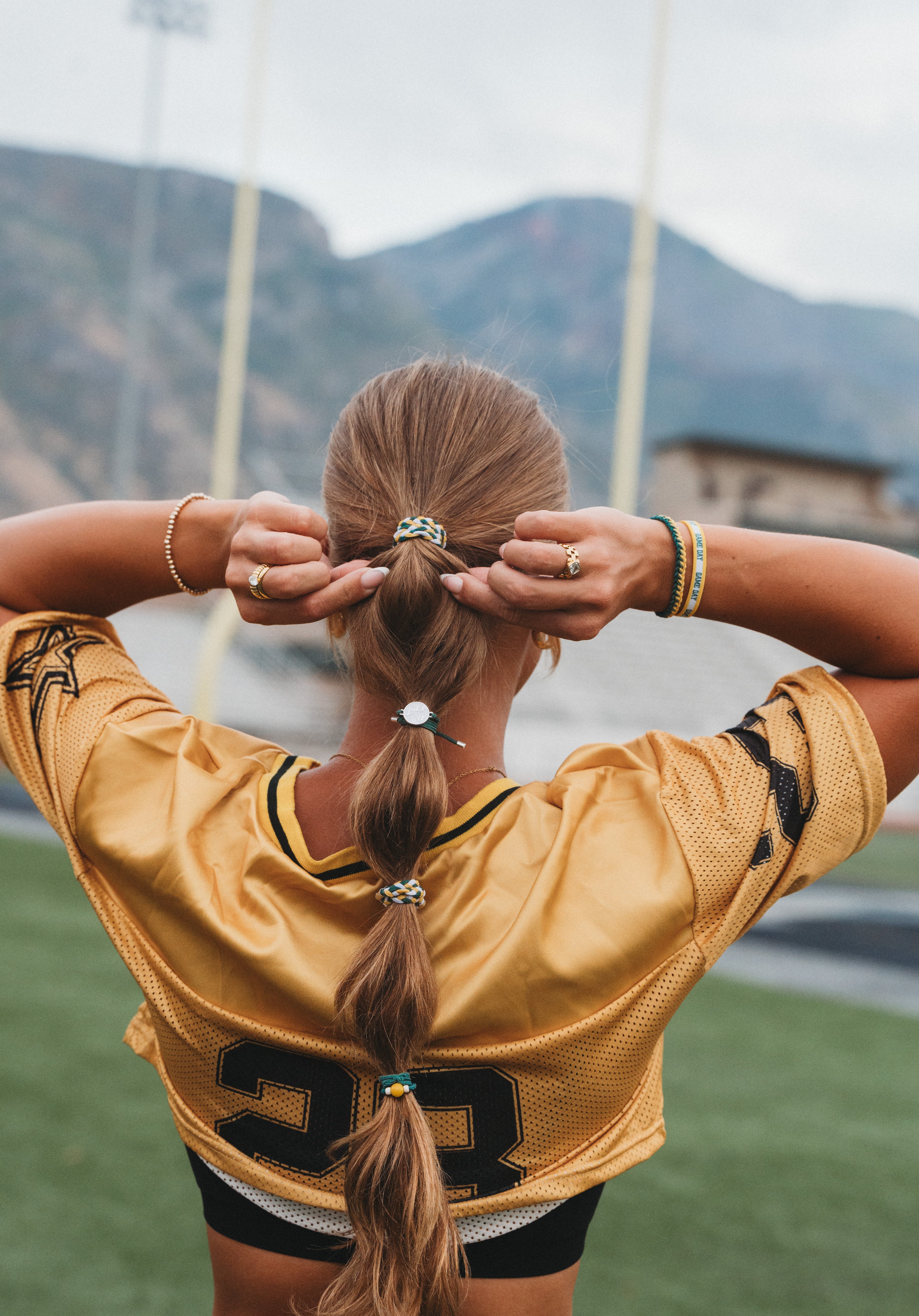 game day hair tie bracelets