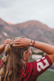 game day hair tie bracelets