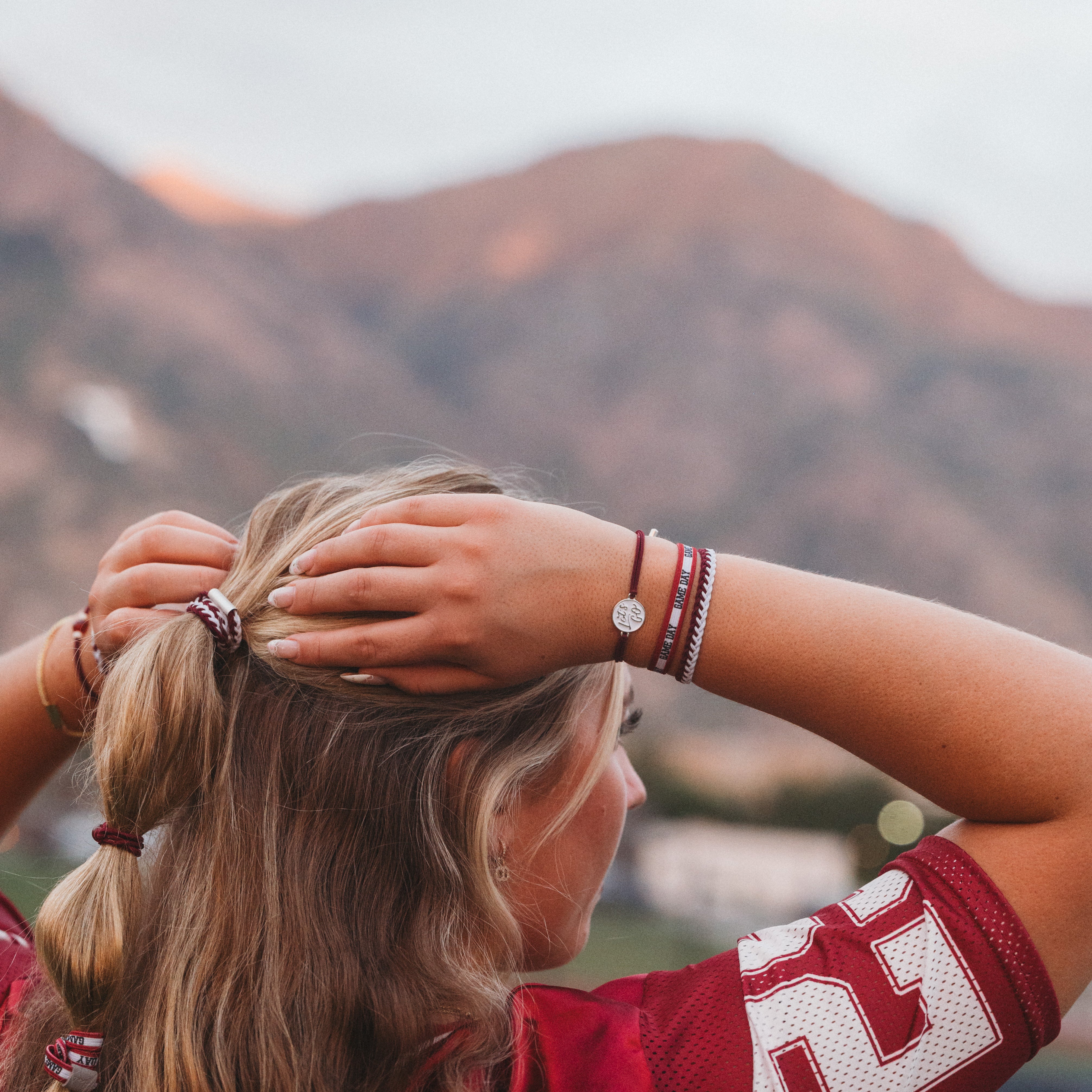 game day hair tie bracelets