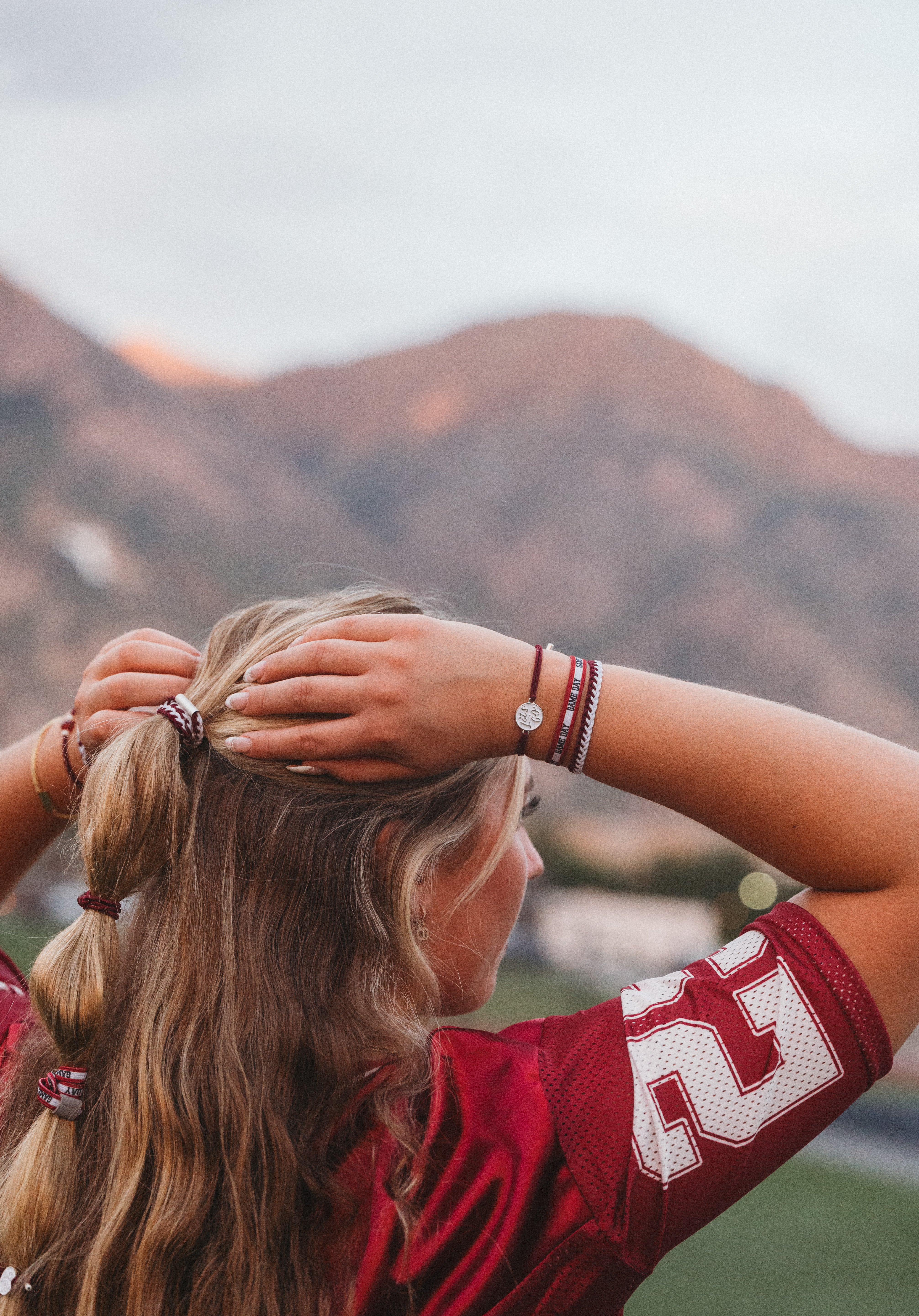 game day hair tie bracelets