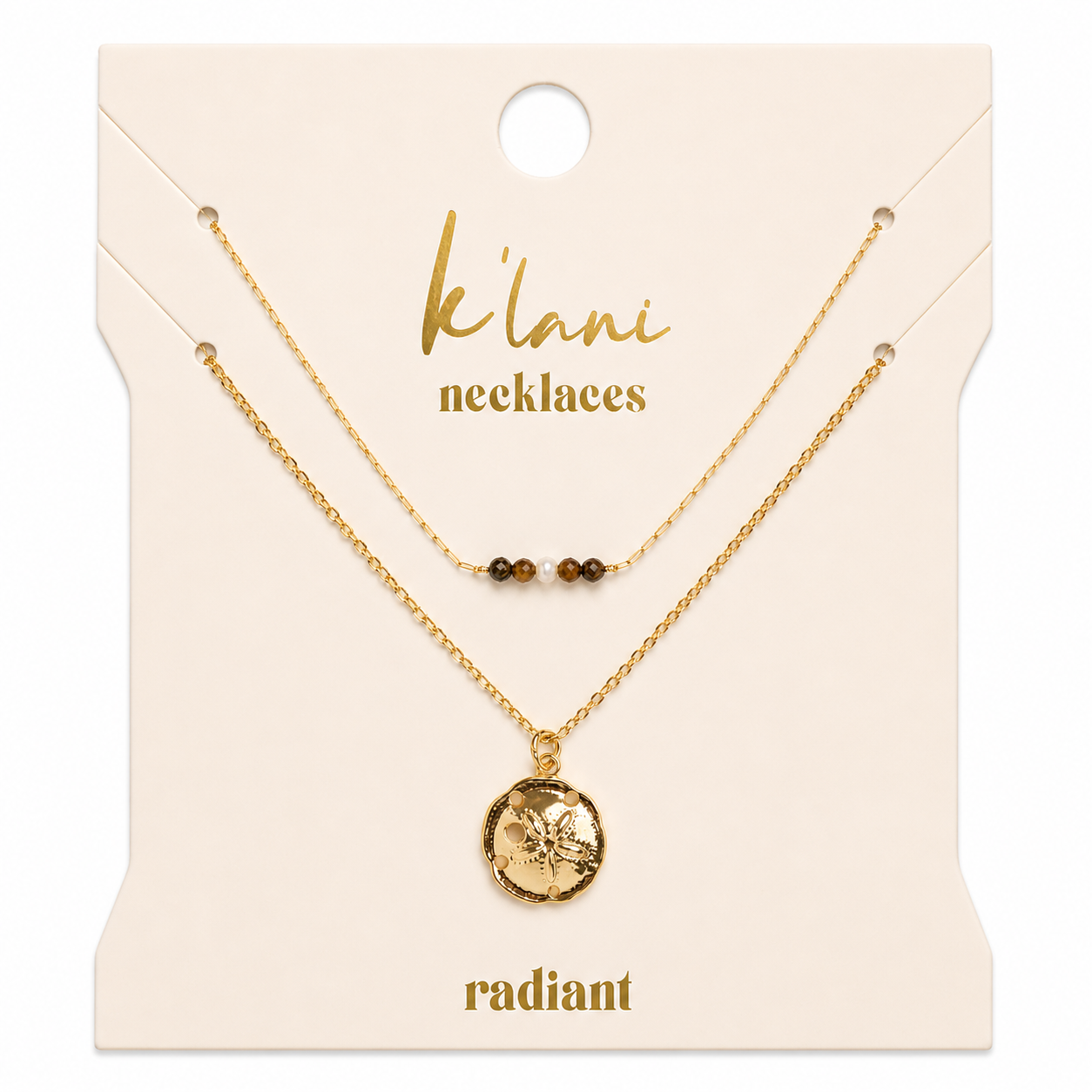 "Radiant" Gold Sand Dollar Necklace Set