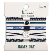 "Game Day" Blue, Grey, & Green Hair Tie Bracelets