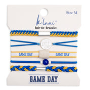 "Game Day" Blue & Yellow Hair Tie Bracelets