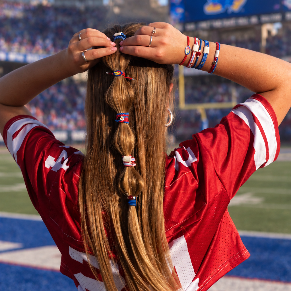 "University of Kansas" Game Day Hair Tie Bracelets