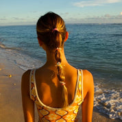 "Surf" Surfboard with Silver Accents Hair Tie Bracelets