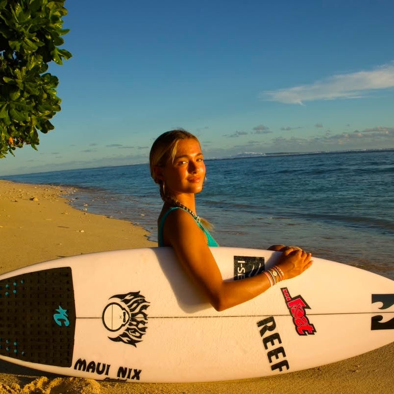"Surf" Surfboard with Silver Accents Hair Tie Bracelets