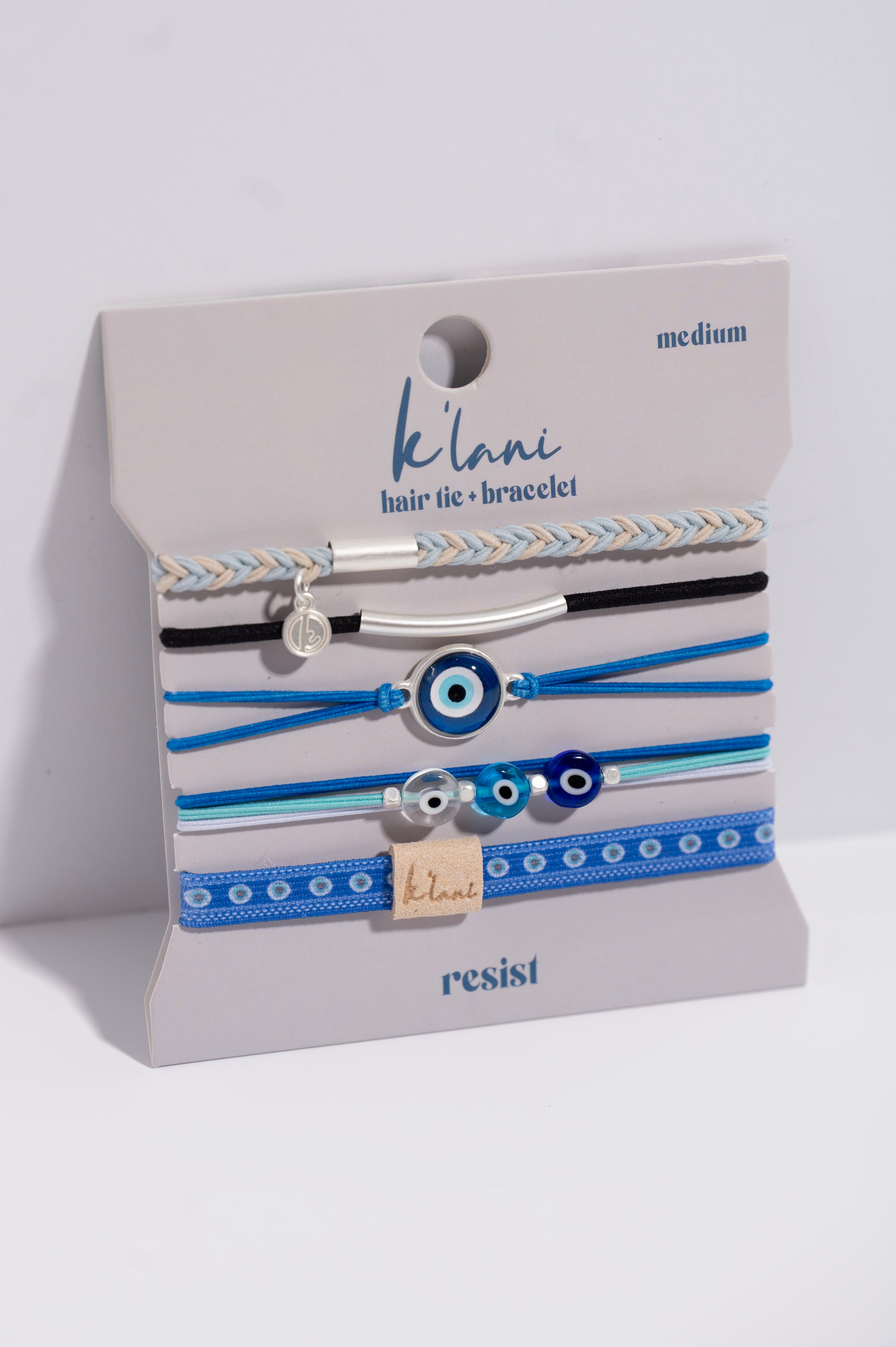Resist Hair Tie Bracelet | Evil Eye Charm – Wear K'lani