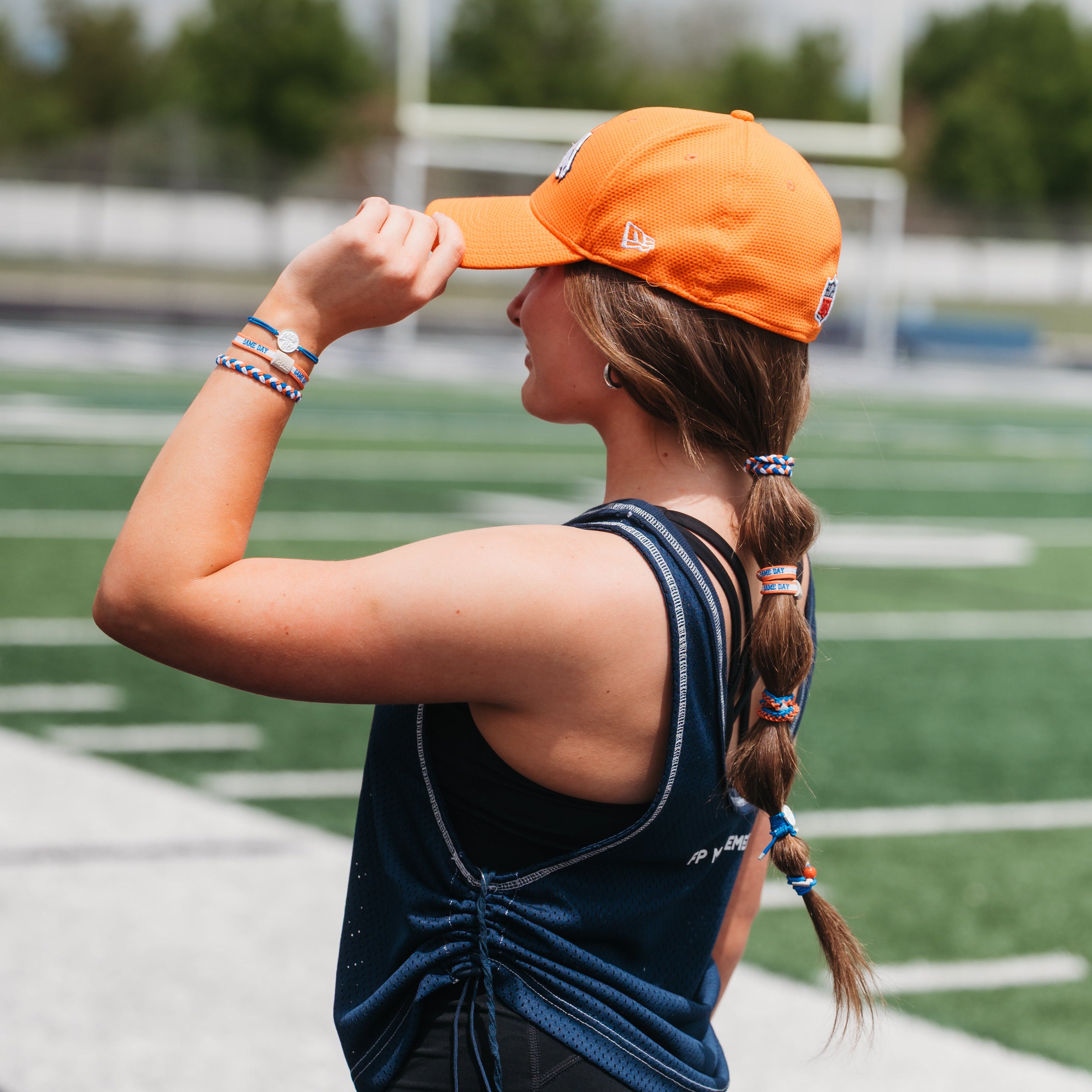 Game Day Blue & Orange Hair Tie Bracelet – K'lani