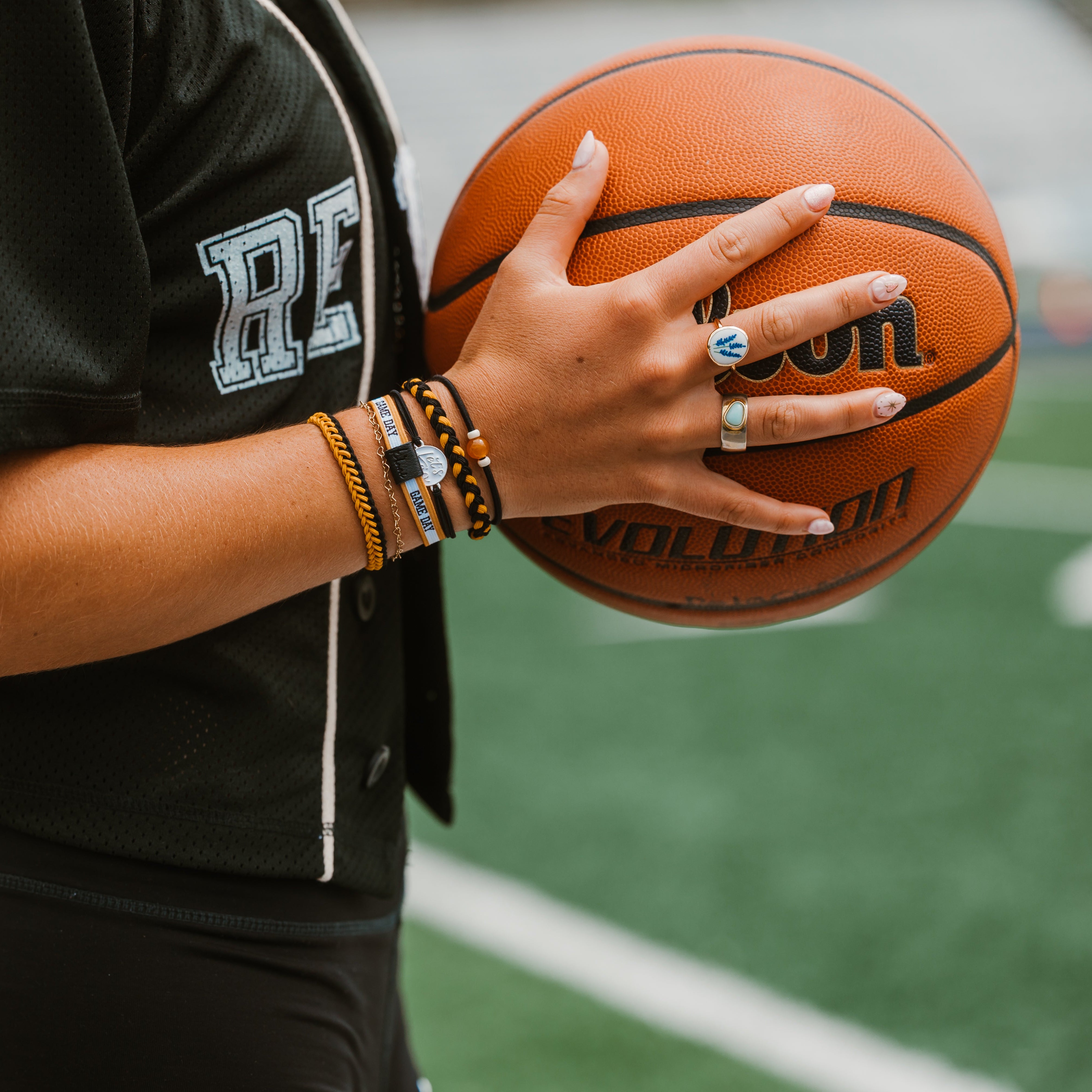 Game Day Black Gold - Hair Tie Bracelet