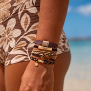 "Ember" Tortoise Shell Ring Charm with Gold, Browns & Neutrals