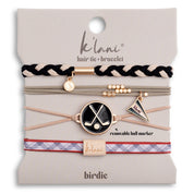 "Birdie" Black & Green Hair Tie Bracelets with Removable Ball Marker