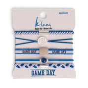 Game Day Blue white - Hair Tie Bracelet