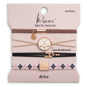 "Drive" Black & Cream Hair Tie Bracelets with Removable Ball Marker