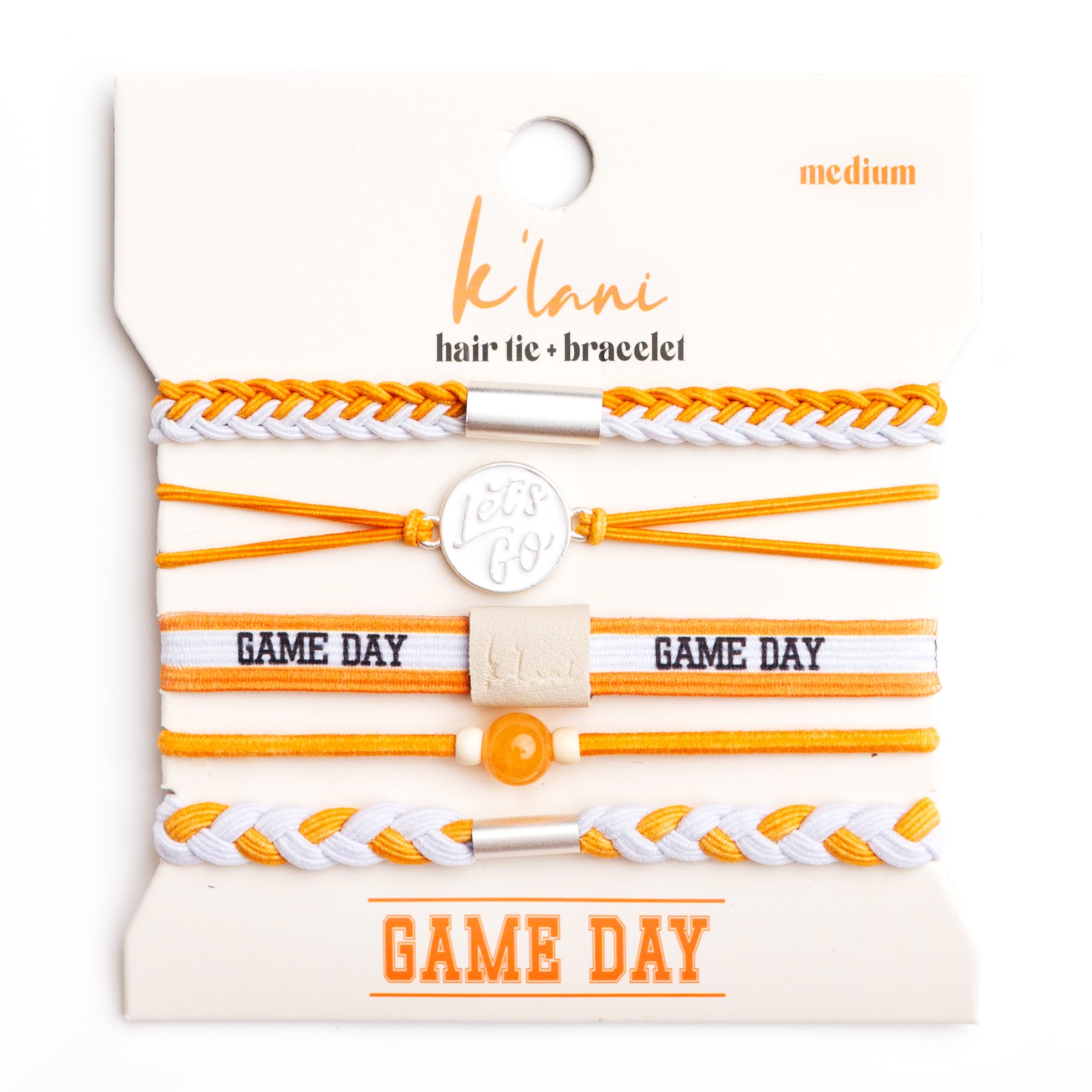 orange white Hair Tie Bracelets