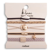 "Radiant" Seashell Theme in Cream & Black Hair Tie Bracelets