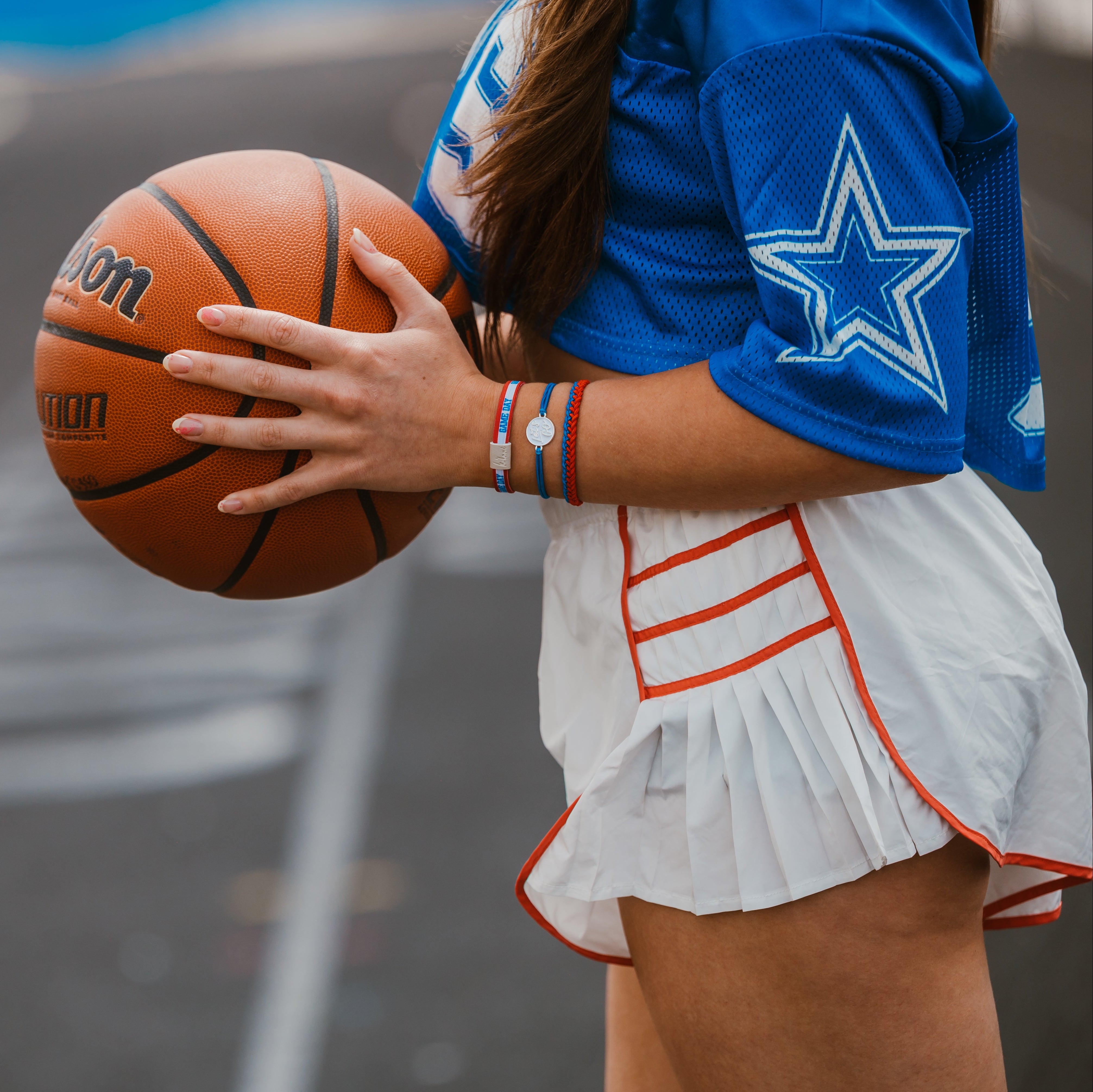 Game Day Red Blue White - Hair Tie Bracelet