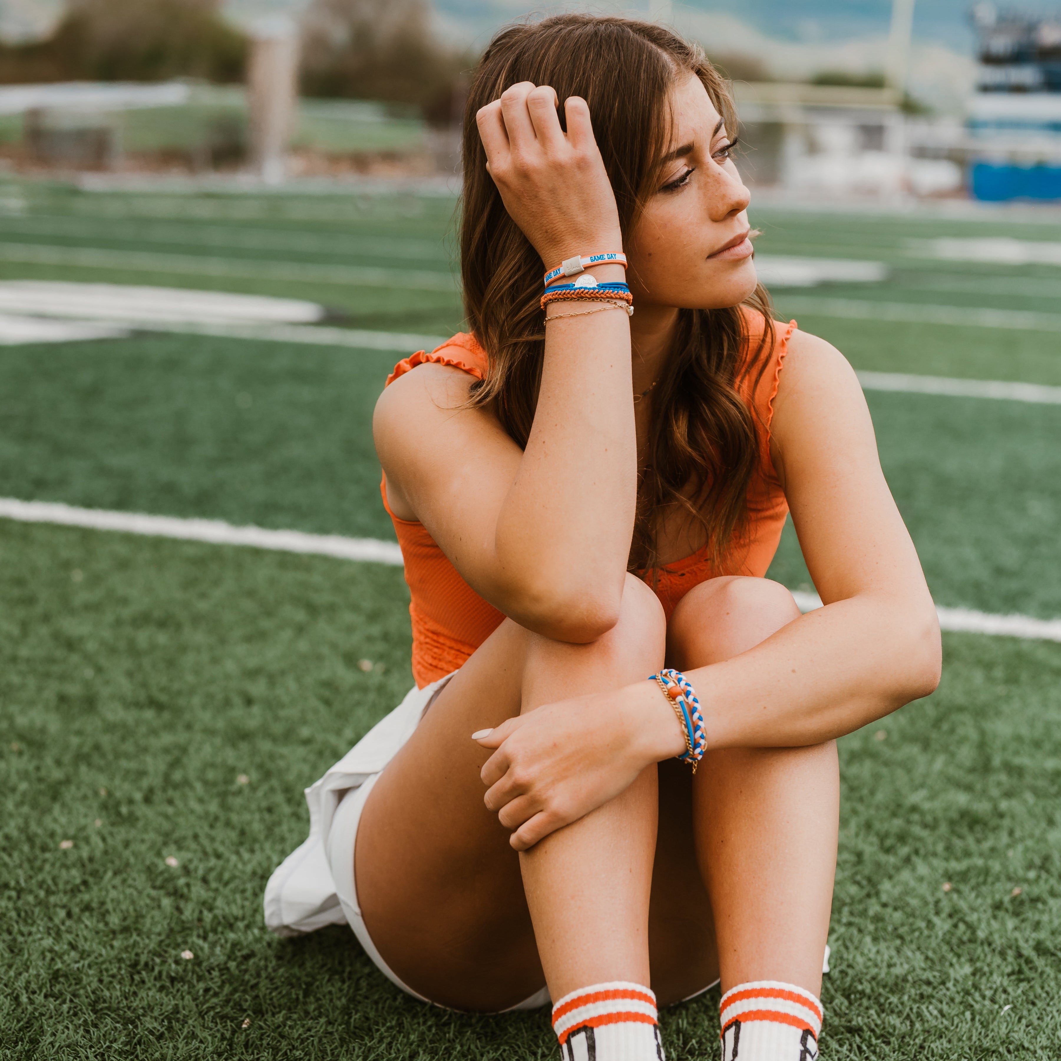 Game Day Blue & Orange Hair Tie Bracelet – K'lani