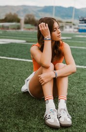 Game Day Blue Orange Hair Tie Bracelet