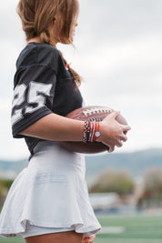 Game Day Red White Black- Hair Tie Bracelet