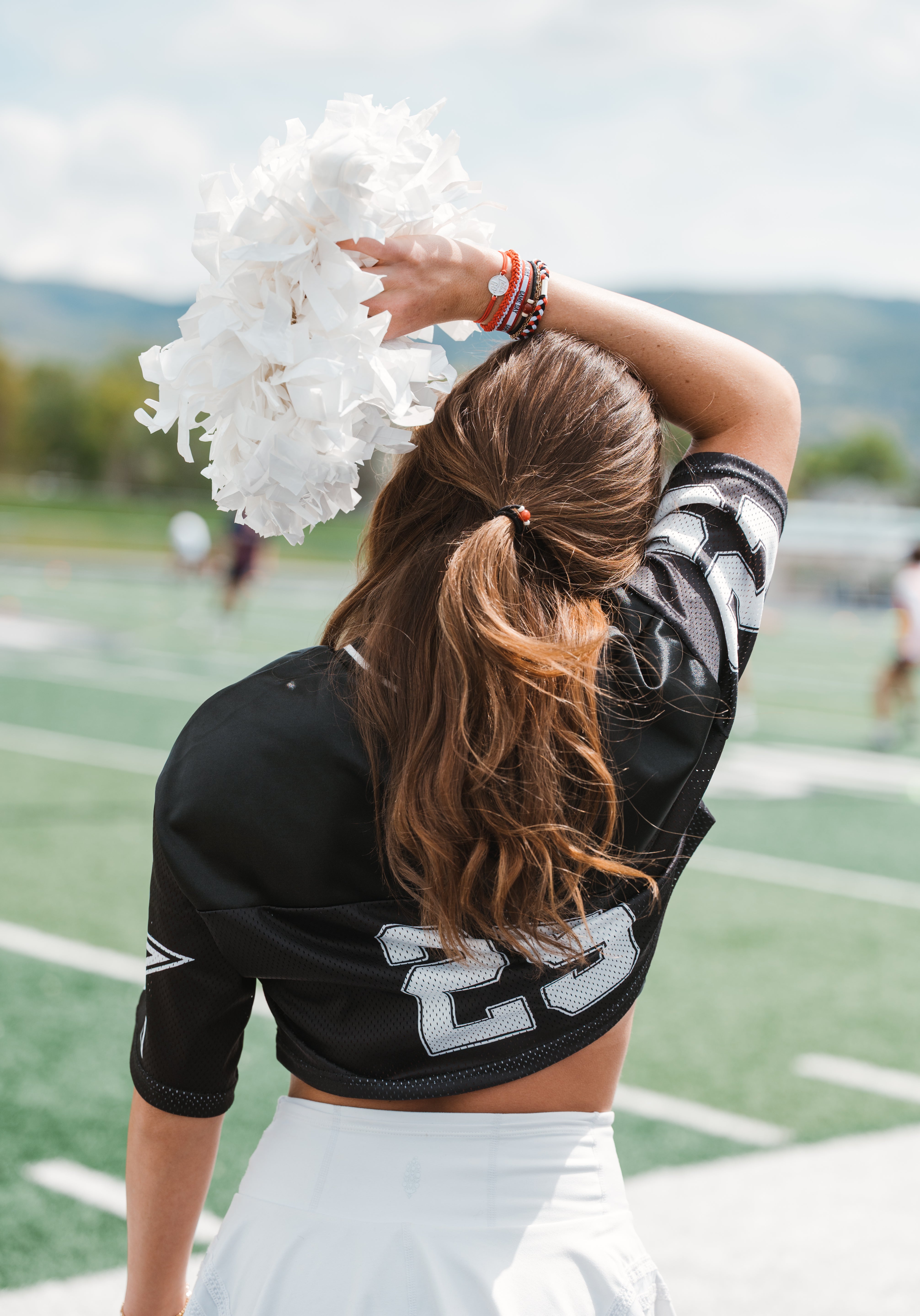 Game Day Red White Black- Hair Tie Bracelet