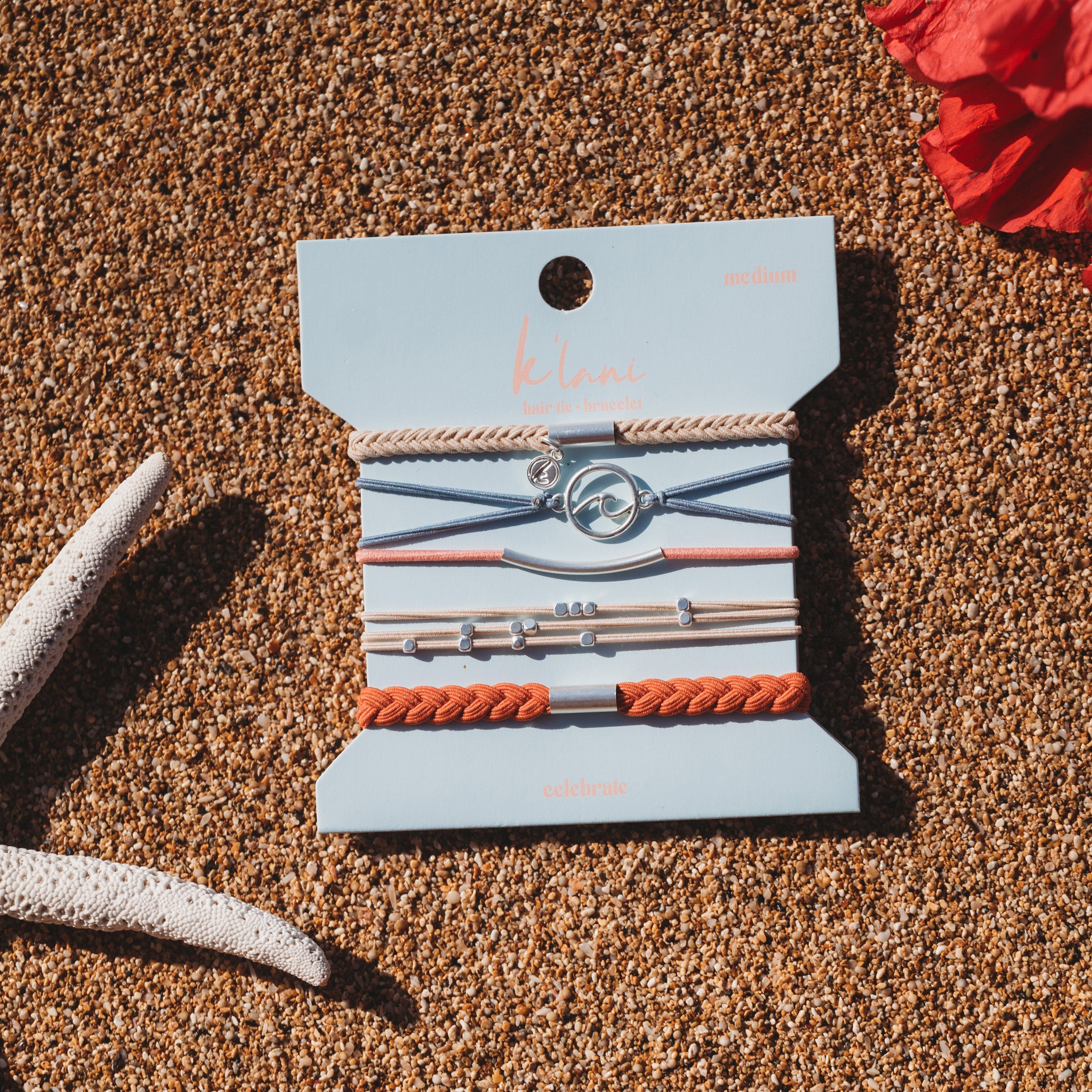 Celebrate Bracelets – Hair Ties with Wave Charm – K'lani