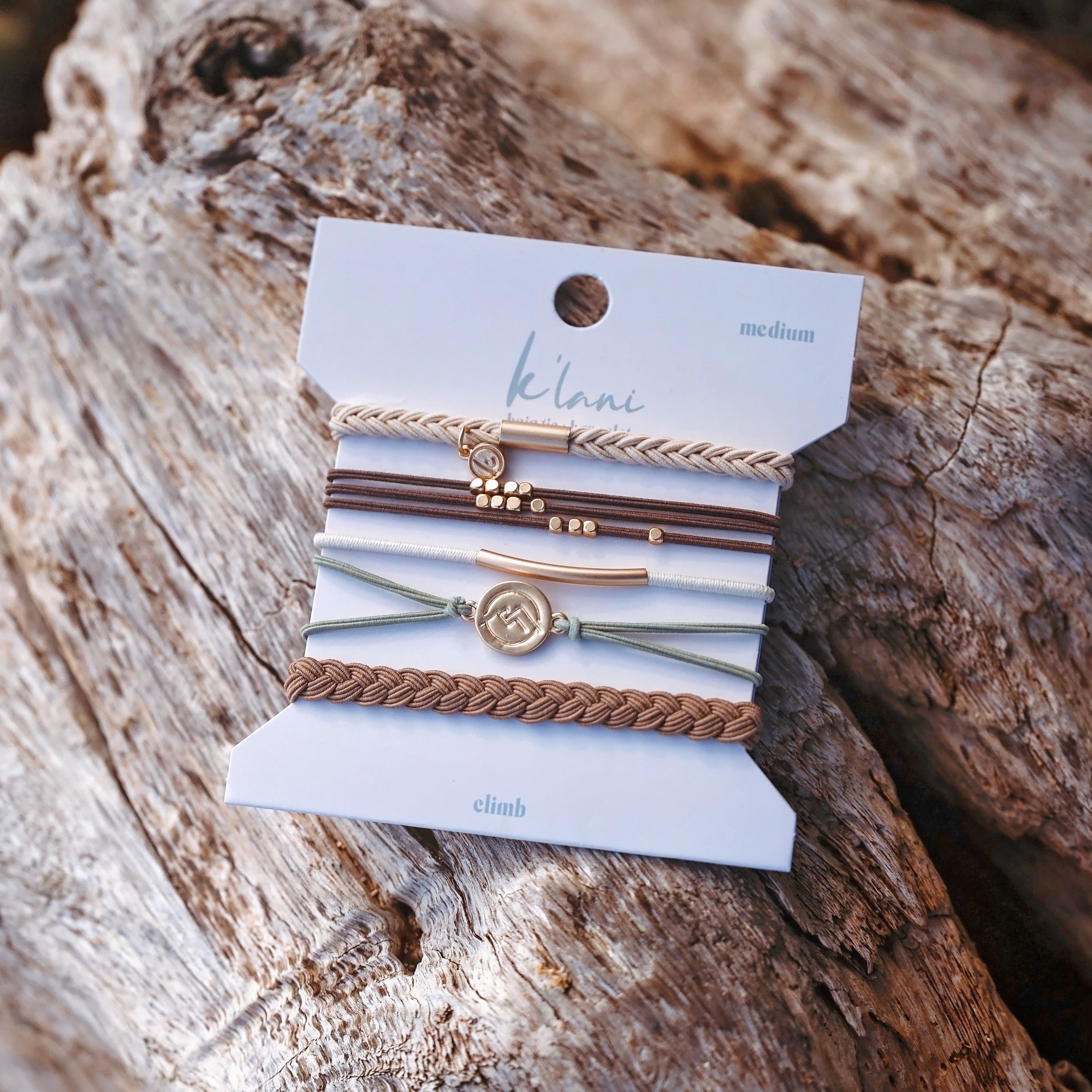 Climb Bracelet – Warm Neutral Hair Tie Set – Wear K'lani